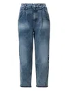 No44 Pleated Jeans In Blue