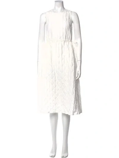 Pre-owned No.6 Crew Neck Midi Length Dress In White