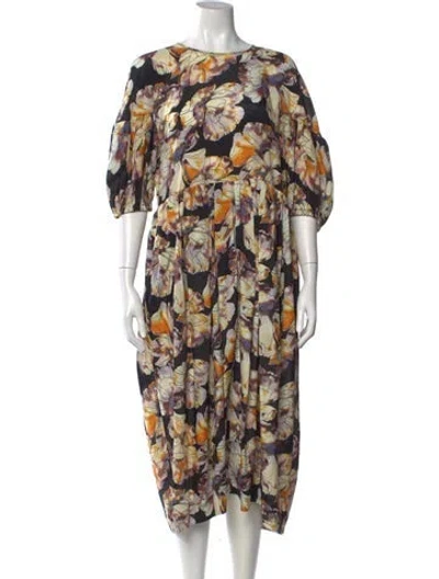 Pre-owned No.6 Floral Print Midi Length Dress In Multi