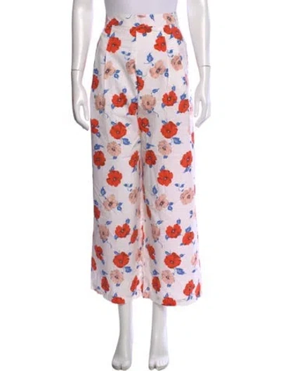 Pre-owned No.6 Floral Print Wide Leg Pants W/ Tags In White