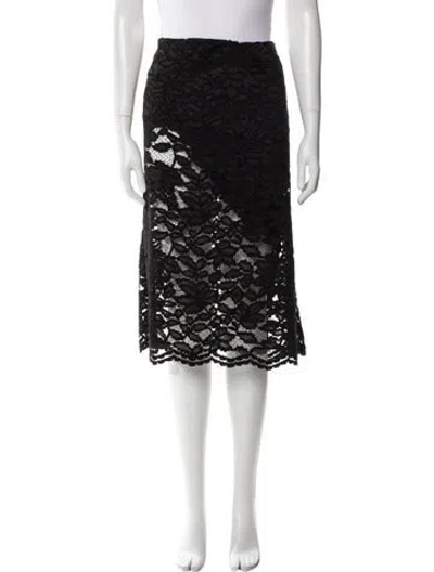 Pre-owned No.6 Lace Pattern Knee-length Skirt In Black