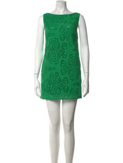 Pre-owned No.6 Lace Pattern Mini Dress In Green