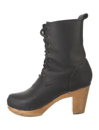Pre-owned No.6 Leather Lace-up Boots In Black