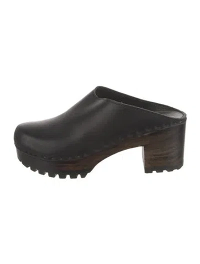 Pre-owned No.6 Leather Mules In Black