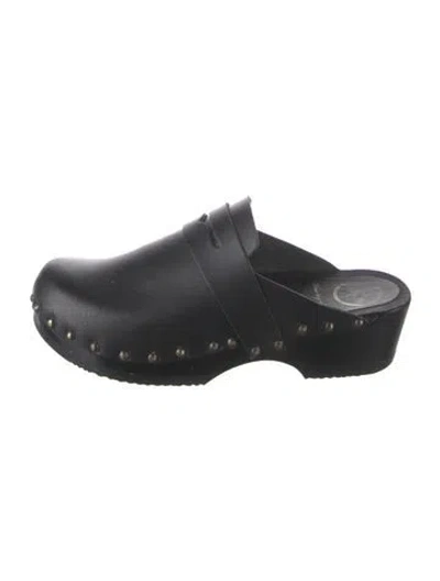 Pre-owned No.6 Leather Mules In Black