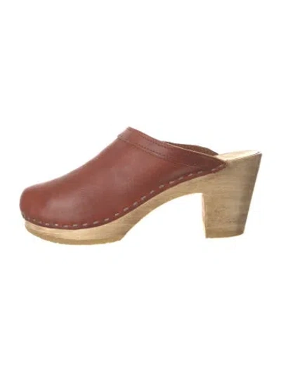 Pre-owned No.6 Leather Mules In Brown