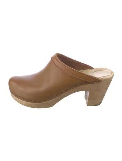 Pre-owned No.6 Leather Mules In Brown