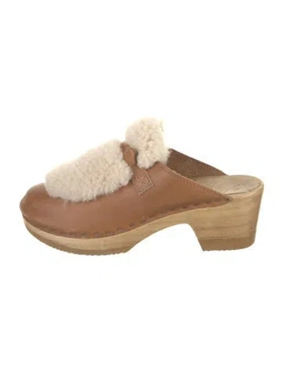 Pre-owned No.6 Leather Mules In Neutrals