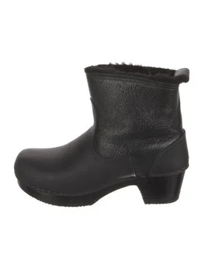 Pre-owned No.6 Leather Rain Boots In Black