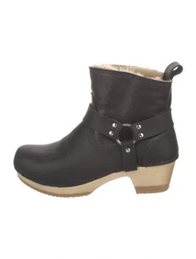 Pre-owned No.6 Leather Rain Boots In Black