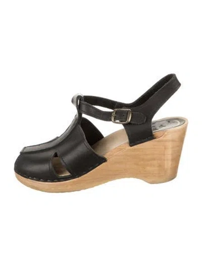 Pre-owned No.6 Leather Sandals In Black