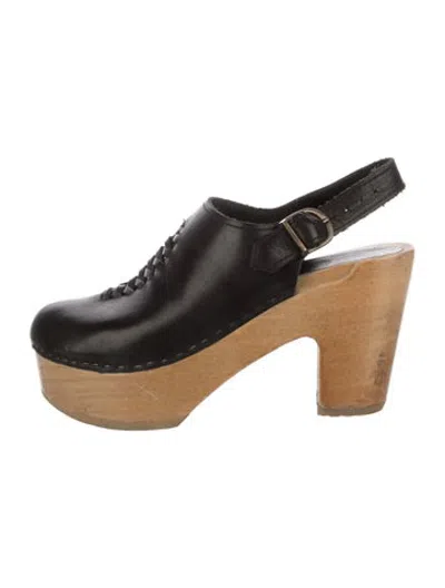 Pre-owned No.6 Leather Slingback Pumps In Black