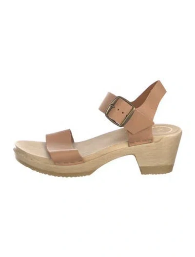 Pre-owned No.6 Leather Slingback Sandals In Neutral