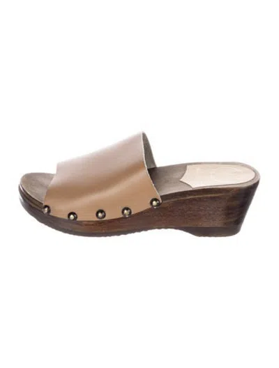 Pre-owned No.6 Leather Studded Accents Mules In Black