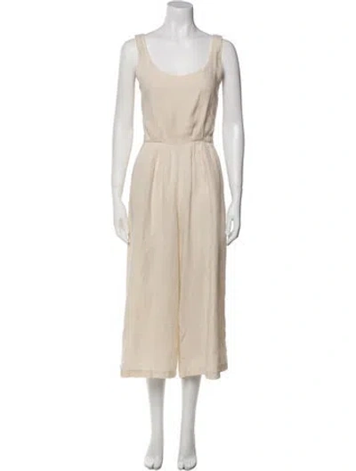 Pre-owned No.6 Linen Scoop Neck Jumpsuit In Neutral