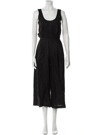 Pre-owned No.6 Linen Scoop Neck Jumpsuit W/ Tags In Black