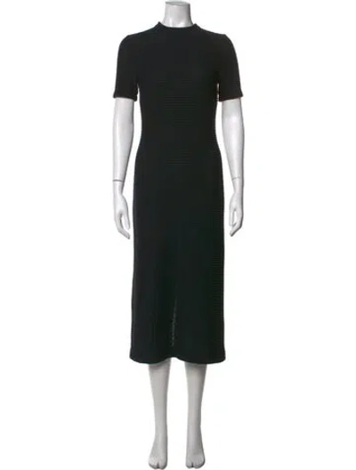 Pre-owned No.6 Mock Neck Midi Length Dress In Black