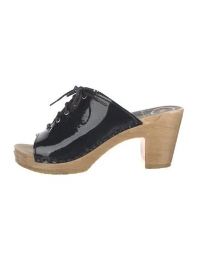 Pre-owned No.6 Patent Leather Slides In Blue