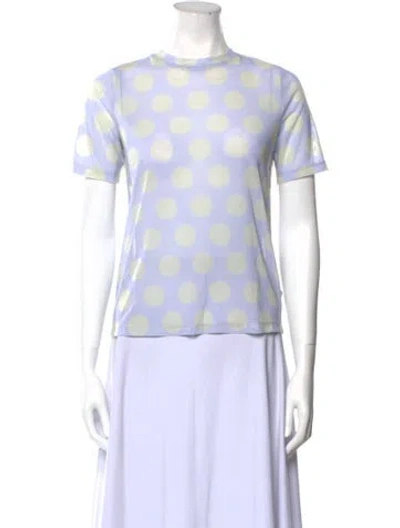 Pre-owned No.6 Polka Dot Print Mock Neck T-shirt W/ Tags In Neutral