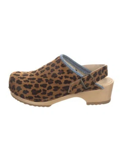 Pre-owned No.6 Ponyhair Animal Print Flats In Neutrals