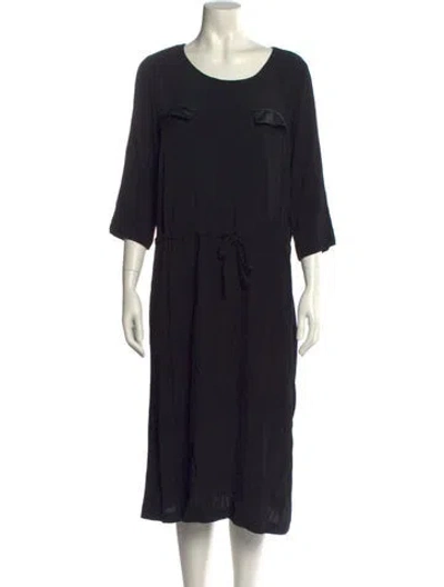 Pre-owned No.6 Scoop Neck Midi Length Dress In Black