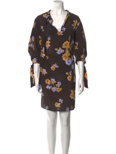 Pre-owned No.6 Silk Knee-length Dress In Brown