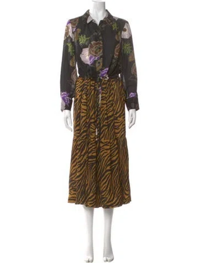 Pre-owned No.6 Silk Long Dress In Black