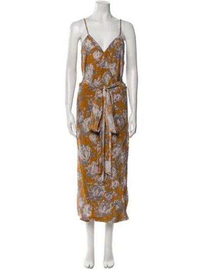 Pre-owned No.6 Silk Long Dress In Gray