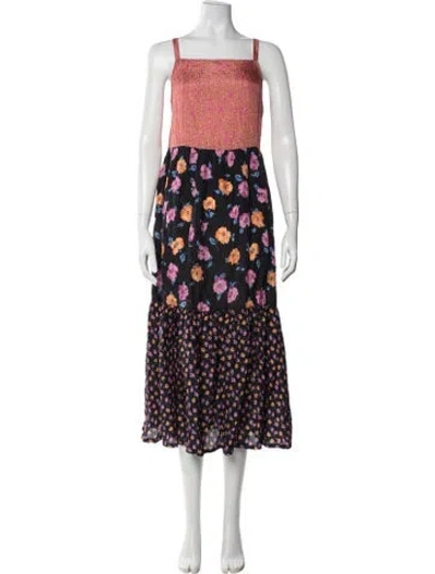 Pre-owned No.6 Silk Midi Length Dress In Black