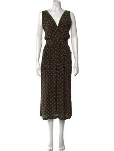 Pre-owned No.6 Silk Midi Length Dress In Black