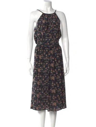 Pre-owned No.6 Silk Midi Length Dress In Blue