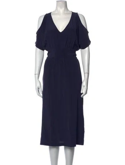 Pre-owned No.6 Silk Midi Length Dress In Blue