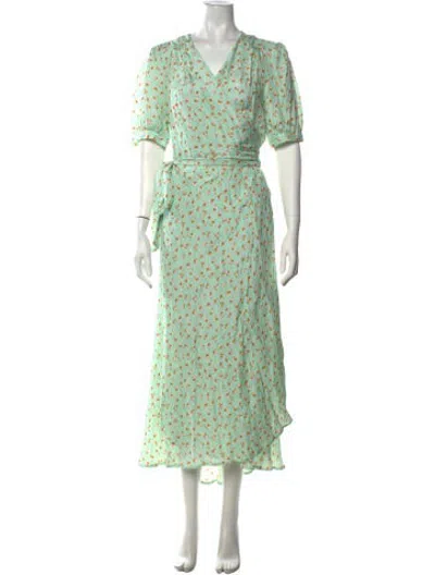Pre-owned No.6 Silk Midi Length Dress In Green