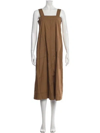 Pre-owned No.6 Square Neckline Midi Length Dress In Brown