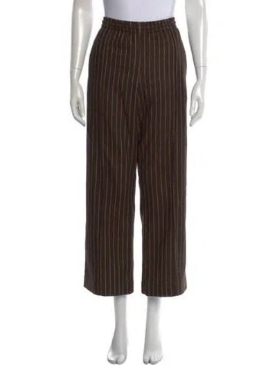 Pre-owned No.6 Striped Wide Leg Pants In Brown