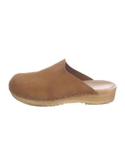 Pre-owned No.6 Suede Mules In Brown