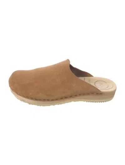 Pre-owned No.6 Suede Mules In Brown