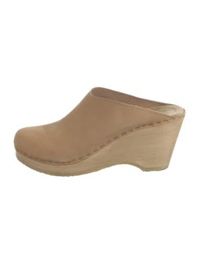 Pre-owned No.6 Suede Mules In Brown
