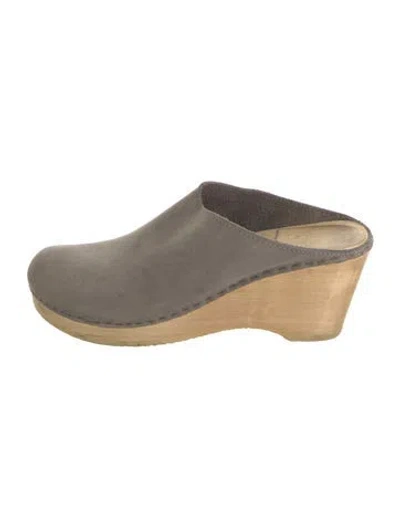 Pre-owned No.6 Suede Mules In Gray
