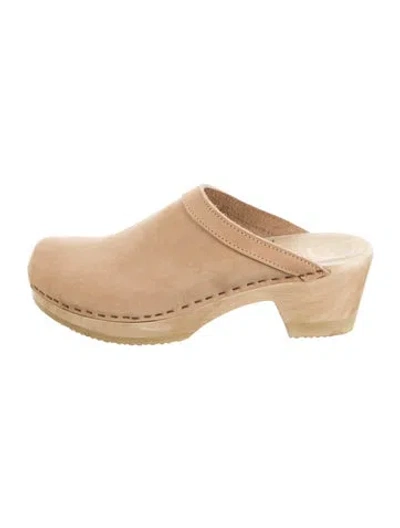 Pre-owned No.6 Suede Mules In Neutral
