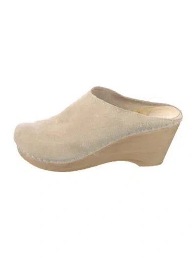 Pre-owned No.6 Suede Mules In Neutral