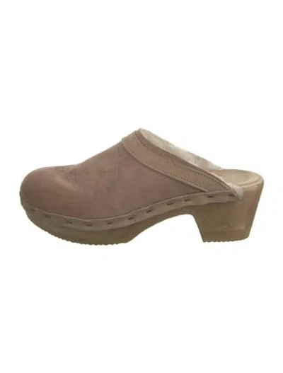 Pre-owned No.6 Suede Mules In Neutral