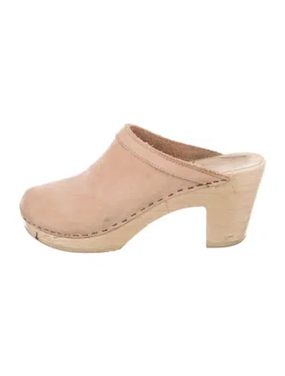 Pre-owned No.6 Suede Mules In Neutrals