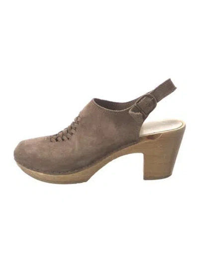 Pre-owned No.6 Suede Slingback Pumps In Brown