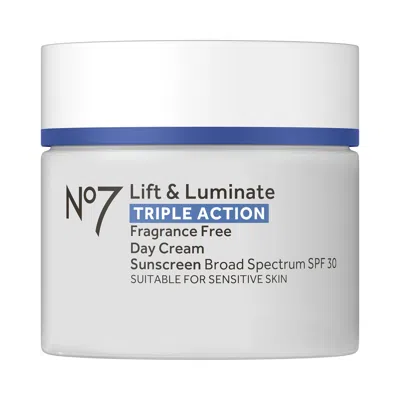 No7 Beauty Lift & Luminate Triple Action Fragrance Free Day Cream 50ml In White