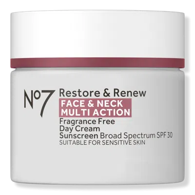No7 Restore & Renew Face & Neck Multi Action Fragrance Free Cream Spf 30
