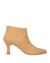 Noa A. Woman Ankle Boots Beige Size 6 Leather In Nude