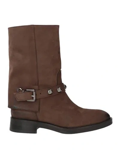 Noa A. Woman Ankle Boots Light Brown Size 7 Leather