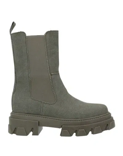 Noa A. Woman Ankle Boots Military Green Size 9 Textile Fibers