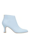 Noa A. Woman Ankle Boots Sky Blue Size 10 Leather